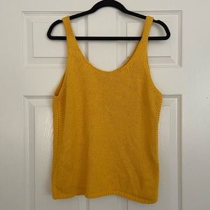 Lucky brand yellow crotchet sweater tank top